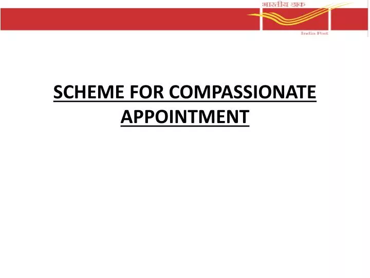 scheme for compassionate appointment