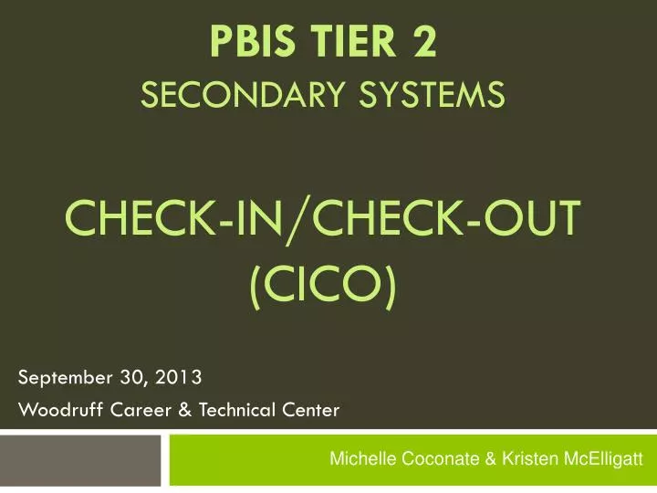 pbis tier 2 secondary systems check in check out cico