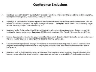 Conference Exclusions