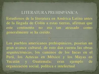 literatura prehisp nica