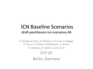 ICN Baseline Scenarios draft-pentikousis-icn-scenarios-04