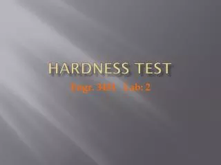 Hardness test