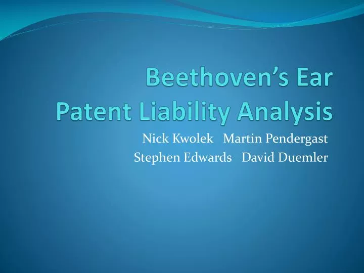 beethoven s ear patent liability analysis