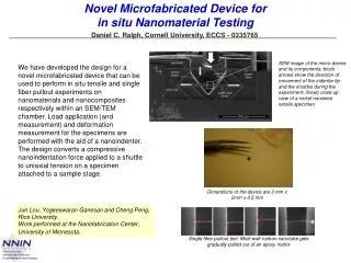 Novel Microfabricated Device for in situ Nanomaterial Testing