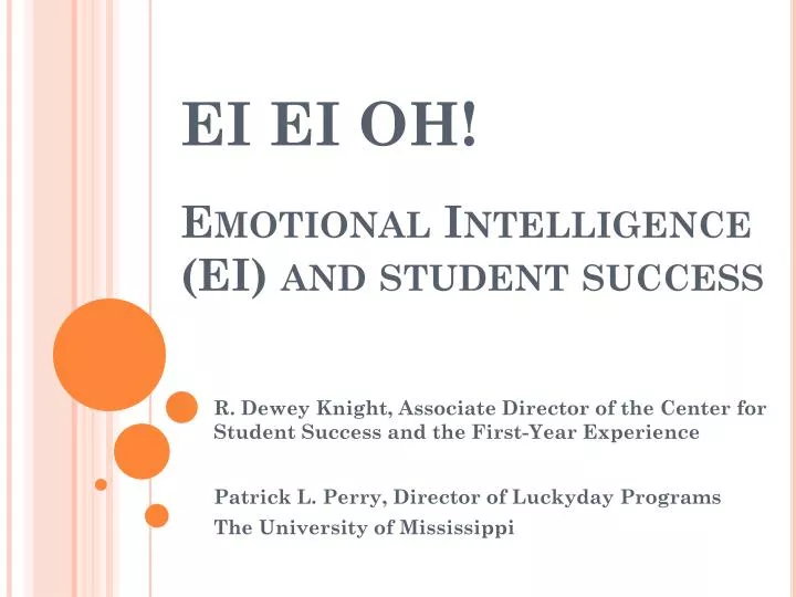 ei ei oh emotional intelligence ei and student success