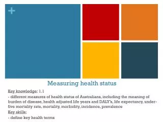 Measuring health status