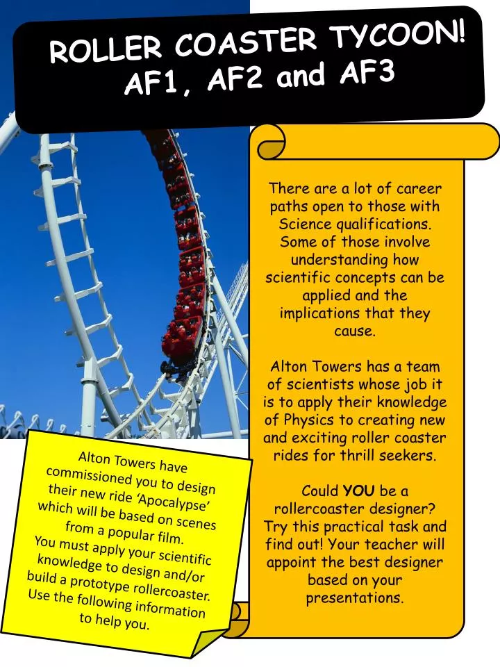 PPT ROLLER COASTER TYCOON AF1 AF2 and AF3 PowerPoint