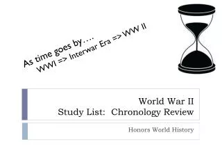 World War II Study List: Chronology Review