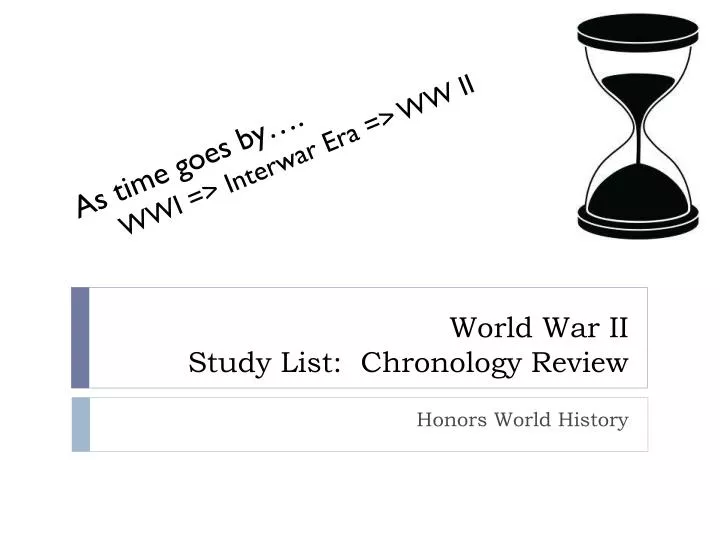 world war ii study list chronology review