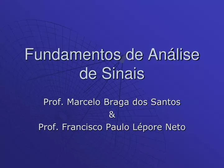 fundamentos de an lise de sinais