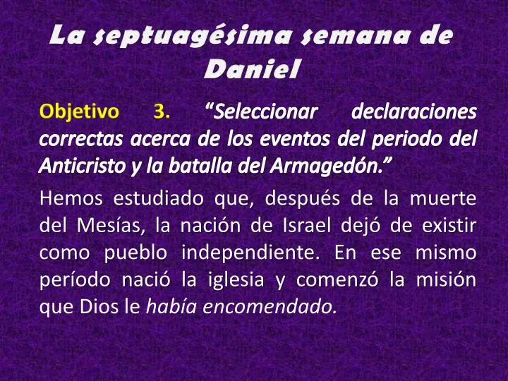 la septuag sima semana de daniel