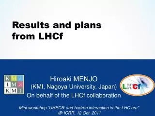 Results and plans from LHCf