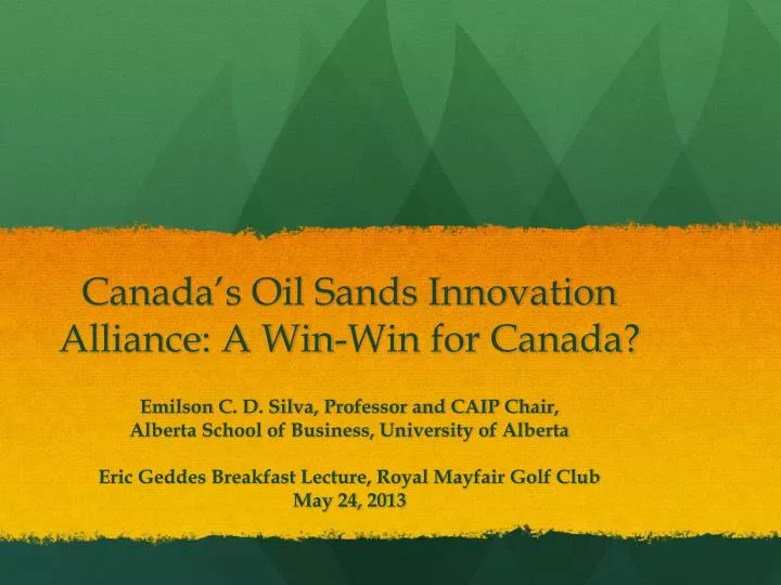 canada s oil sands innovation alliance a win win for canada