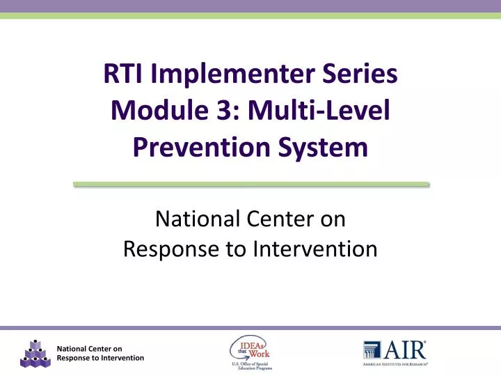 rti implementer series module 3 multi level prevention system