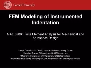 FEM Modeling of Instrumented Indentation