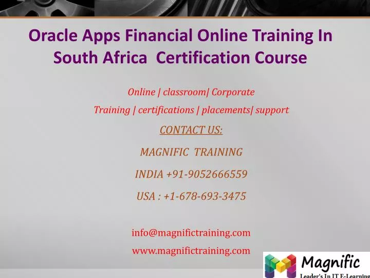 oracle apps financial online training in south africa certification course