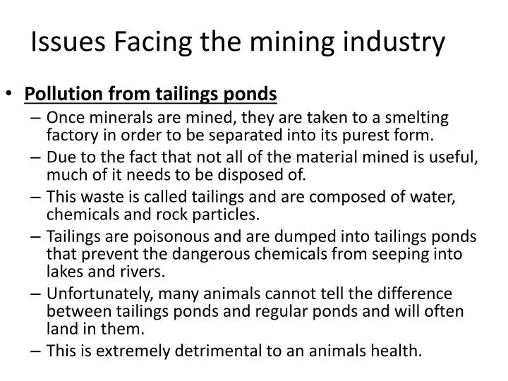issues facing the mining industry