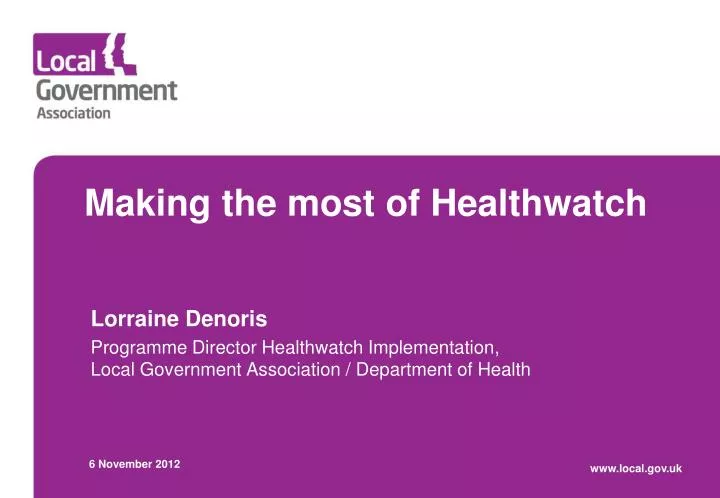 making the most of healthwatch