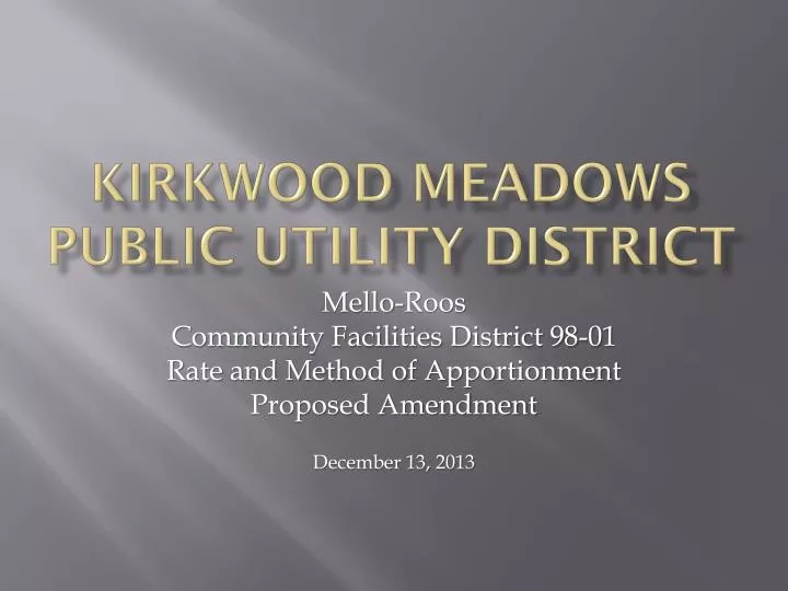 kirkwood meadows public utility district