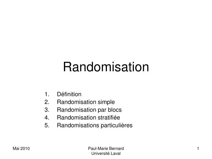 randomisation