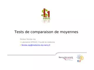 tests de comparaison de moyennes