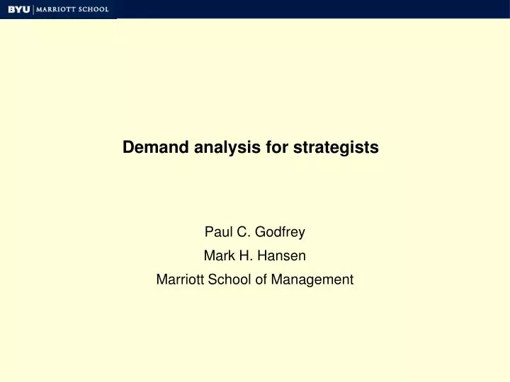 demand analysi s for strategists