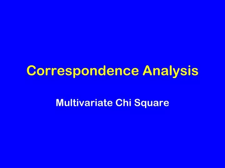 correspondence analysis