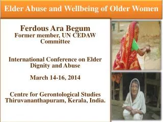 Elder Abuse and Wellbeing of Older Women