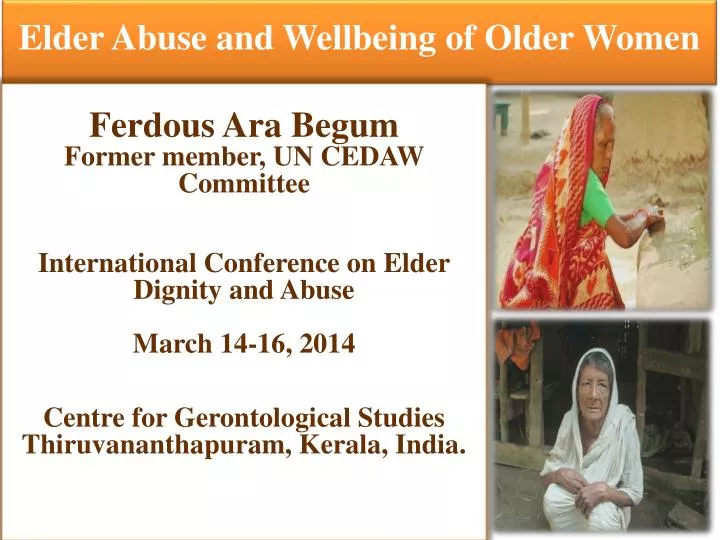 elder abuse and wellbeing of older women