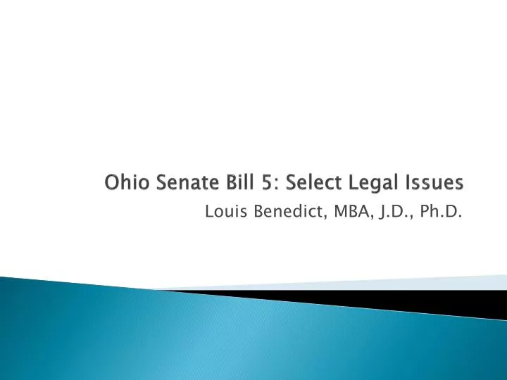 ohio senate bill 5 select legal issues