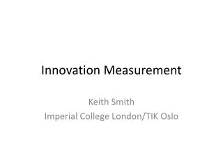 Innovation Measurement