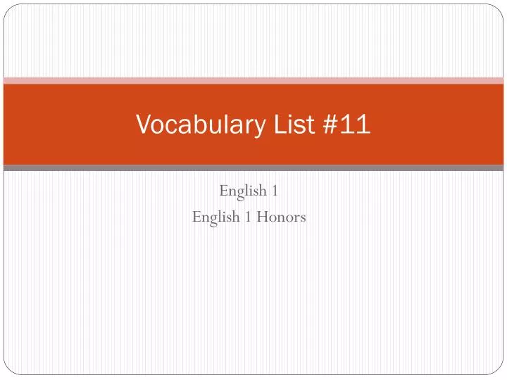 vocabulary list 11