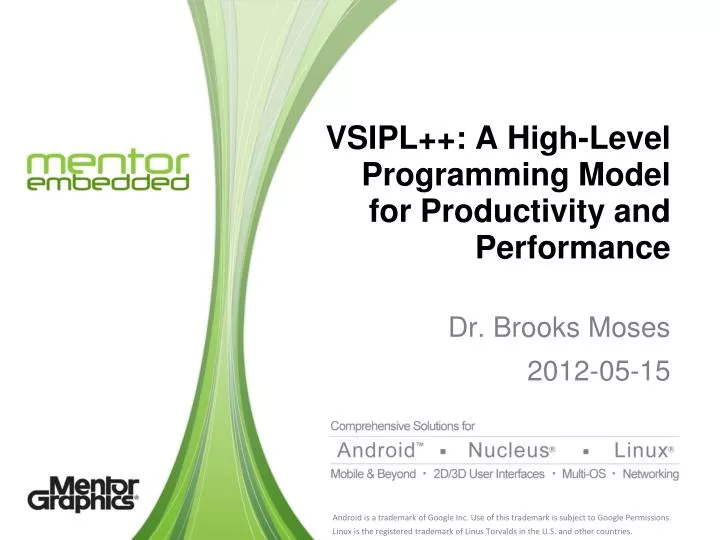 vsipl a high level programming model for productivity and performance