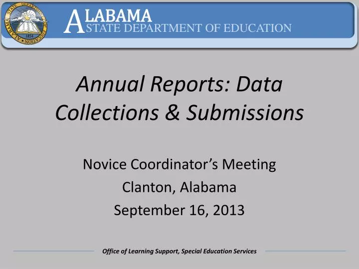 annual reports data collections submissions