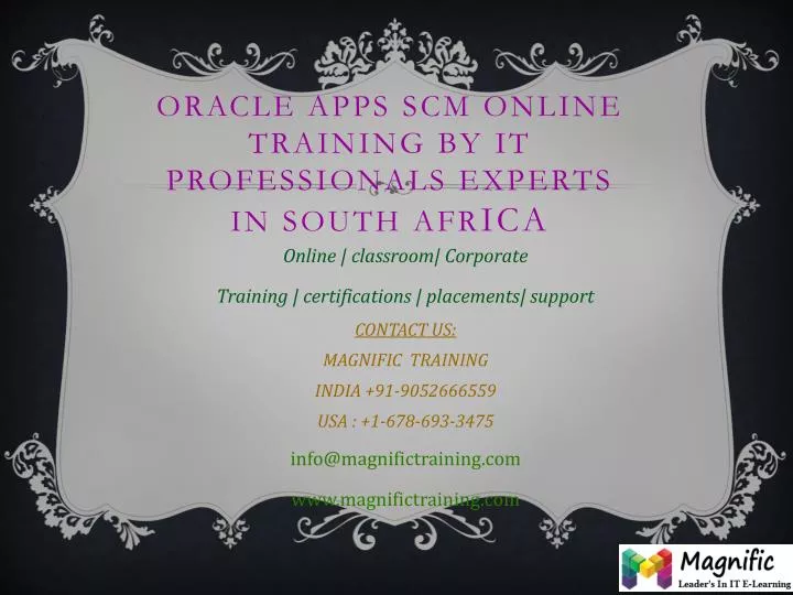 oracle apps scm online training by it professionals experts in south afr ica