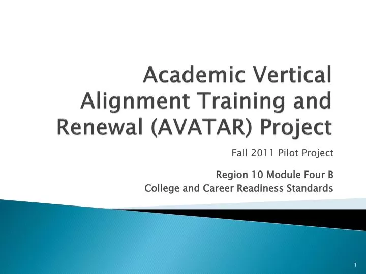 academic vertical alignment training and renewal avatar project