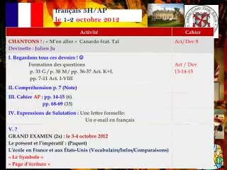 fran ais 5h ap le 1 2 octobre 2012
