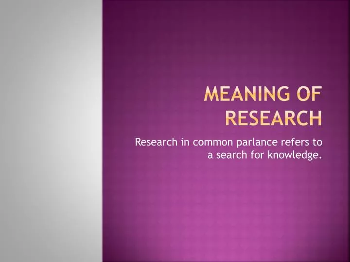 meaning of research