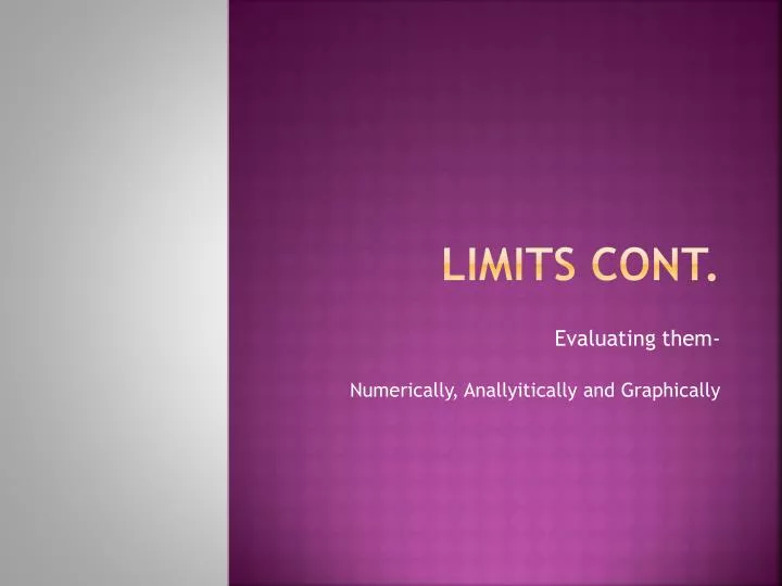 limits cont