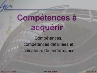 comp tences acqu rir