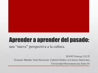 aprender a aprender del pasado