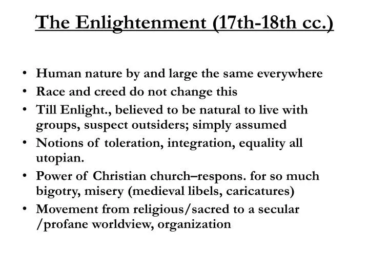 the enlightenment 17th 18th cc