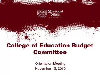 College of Education Budget Committee