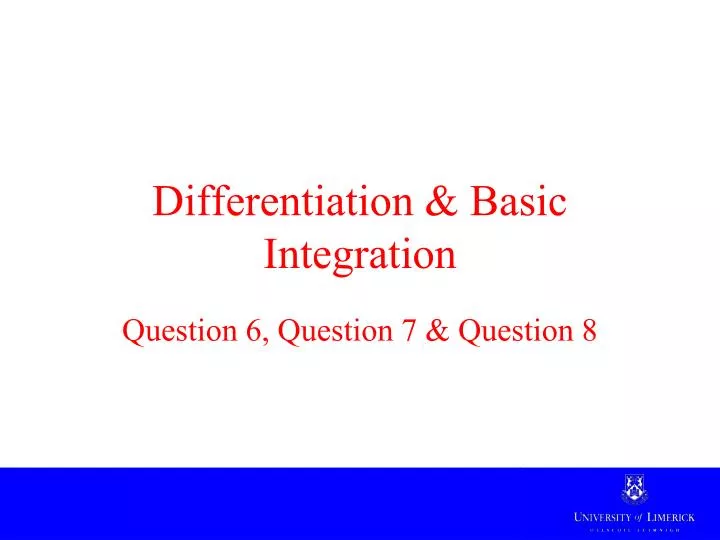 differentiation basic integration