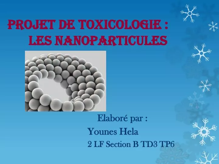 projet de toxicologie les nanoparticules