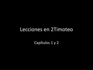 lecciones en 2timoteo