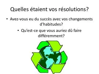 quelles taient vos r solutions