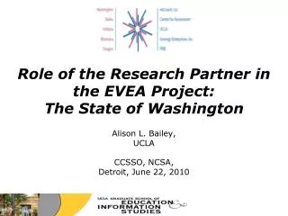 Role of the Research Partner in the EVEA Project: The State of Washington