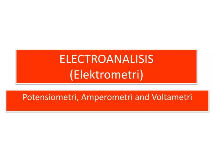 electroanalisis elektrometri