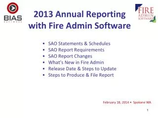 2013 Annual Reporting with Fire Admin Software
